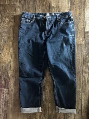 Reitmans Dark Blue Capris with Cuffed Hem